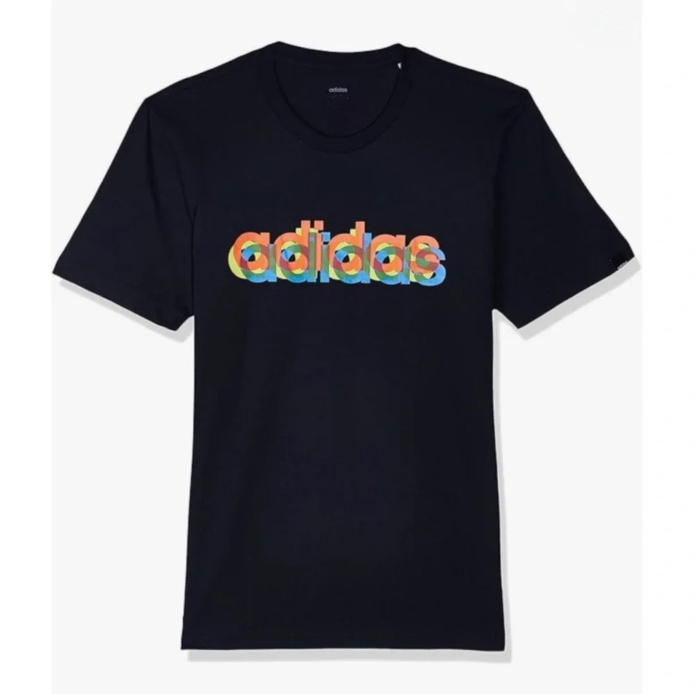 Adidas Amplifiers Tee with Multicolored Logo